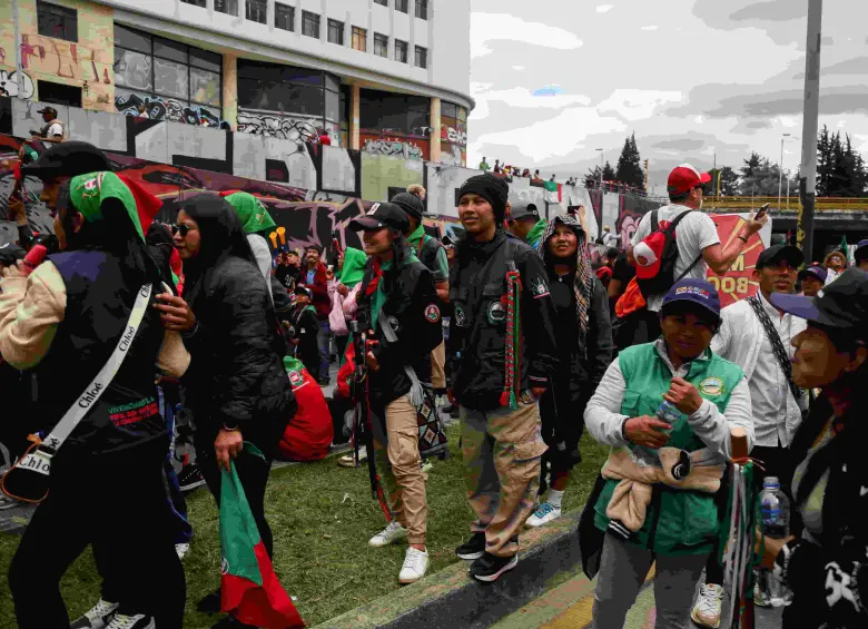 Cientos de indígenas se alojaron en el campus de la Universidad Nacional durante las marchas del Día del Trabajo. Foto: Colprensa