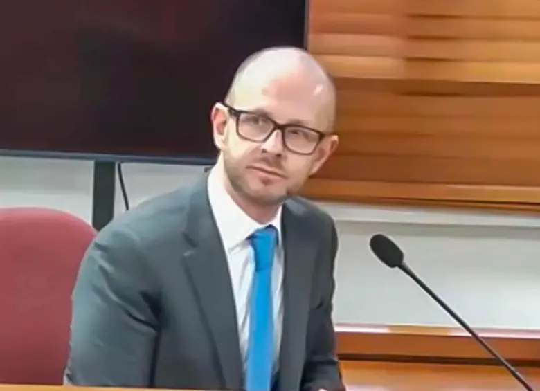 Andrés Felipe Arias, reapareció en el juicio al expresidente Álvaro Uribe. FOTO: captura de pantalla