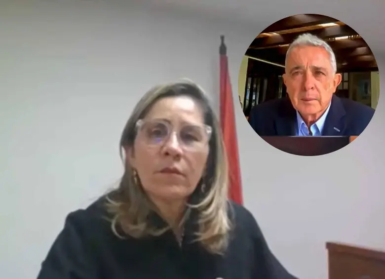 La juez Sandra Liliana Heredia Aranda lidera el juicio al expresidente Álvaro Uribe. Foto: captura de pantalla.