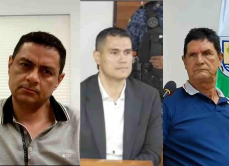 De izquierda a derecha, Óscar Hernán, hermano mayor; Juan Guillermo y Óscar Monsalve papá de la familia. FOTO: captura de video