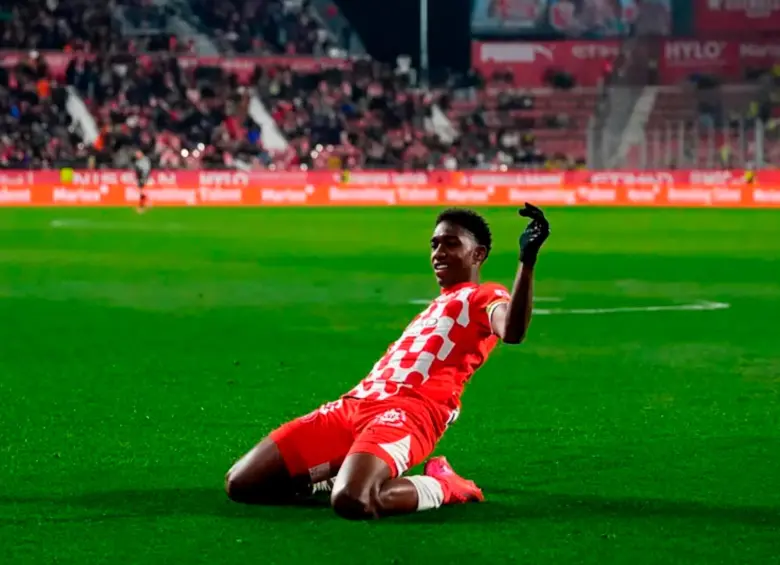 El volante colombiano Yáser Asprilla, de 21 años, es una de las figuras del Girona de España. FOTO: GETTY