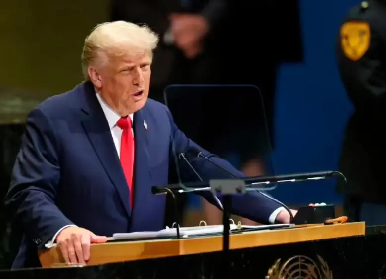 Donald Trump hizo una interevnción de casi una hora ante la Asamblea General de la ONU. FOTO AFP