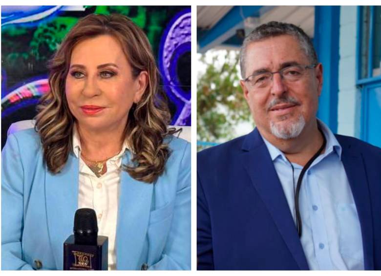 “No es momento de cantar victoria, somos prudentes”, dijo Arévalo (derecha). Torres (izquierda), en cambio, se declaró confiada de ganar en segunda vuelta, aunque perdió los balotajes de 2015 y 2019. FOTO: Twitter @SandraTorresGUA y @BArevalodeLeon