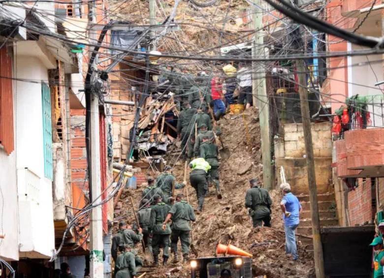 El deslizamiento de La Gabriela, ocurrido el 5 de diciembre de 2010, dejó 84 personas muertas y cerca de 40 viviendas destruidas. Foto archivo: EL COLOMBIANO