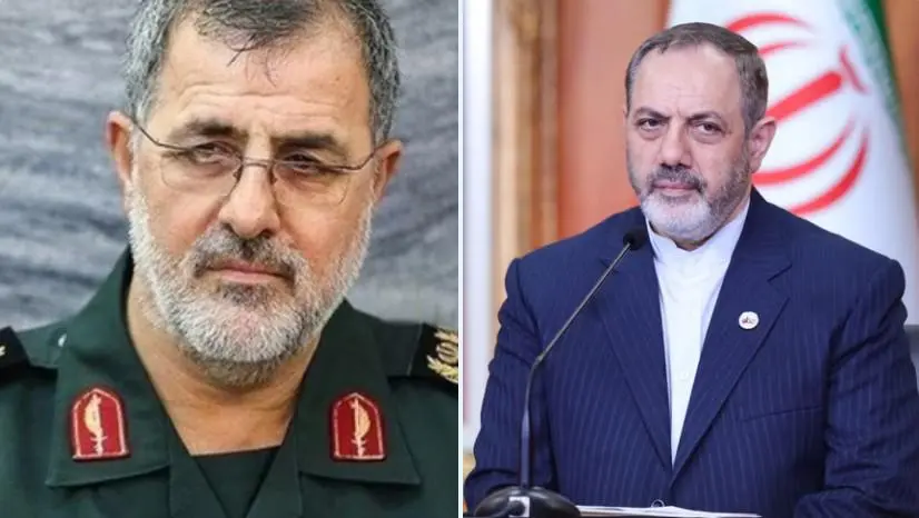 El ministro de Defensa de Irán, Amir Nasirzadeh, y el comandante de la Guardia Revolucionaria, Mohammed Pakpour, murieron. FOTO: Tomada @sentdefender.