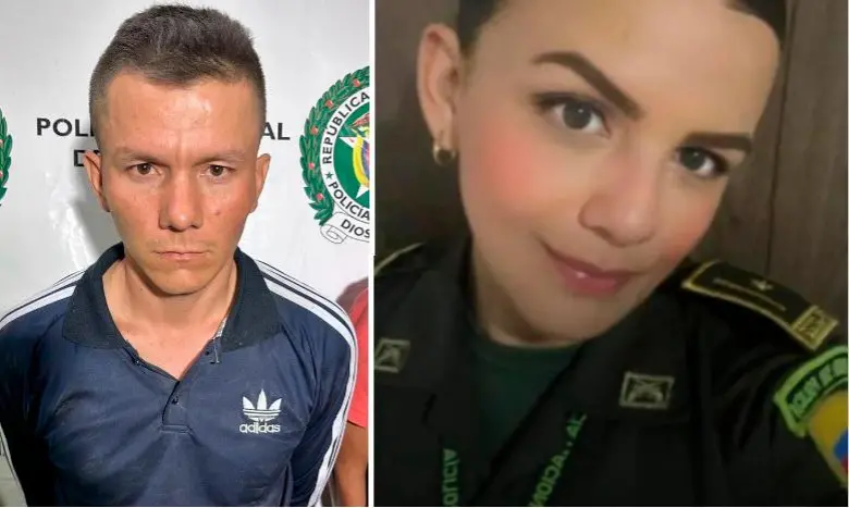 El prófugo asesino Nelson Ocampo Morales (“el Diablo”) y su víctima, la patrullera Paula Cristina Ortega Córdoba. FOTOS: CORTESÍA DE POLICÍA.