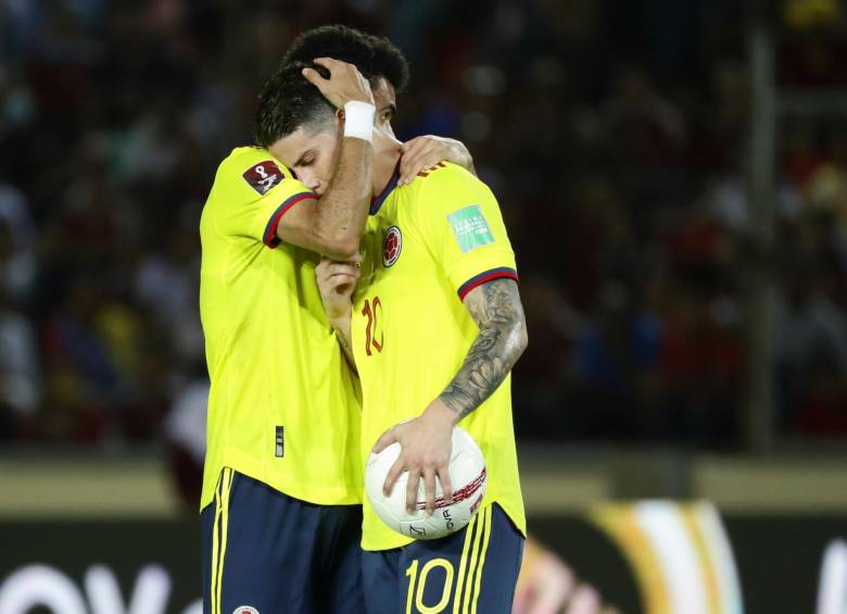 James Rodríguez anotó el gol del triunfo de Colombia ante Venezuela. La victoria no fue suficiente para llegar al repechaje. FOTO EFE