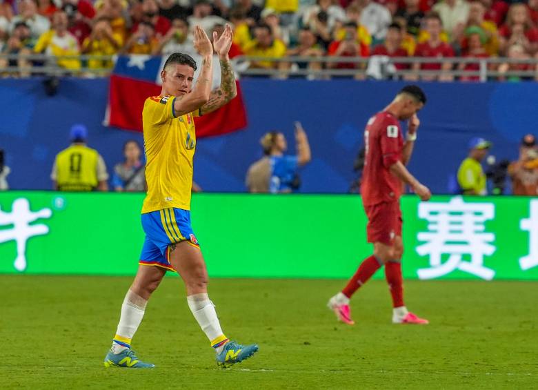 El futbolista James Rodríguez apenas ha disputado 17 partidos en lo que va del 2026. La mayoría de esos juegos fueron con la Selección Colombia (9). Foto: Juan Antonio Sánchez