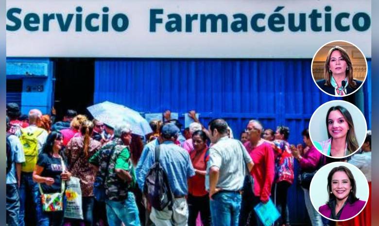 La falla en la entrega de medicamentos se ha consolidado como una de las principales causas de reclamos de usuarios contra las EPS. De arriba a abajo: Ana María Vesga, Ministra de Salud; Marcela Brun, Viceministra de Protección Social; María Andrea Godoy, Superintendente de Salud. FOTO: Julio César Herrera