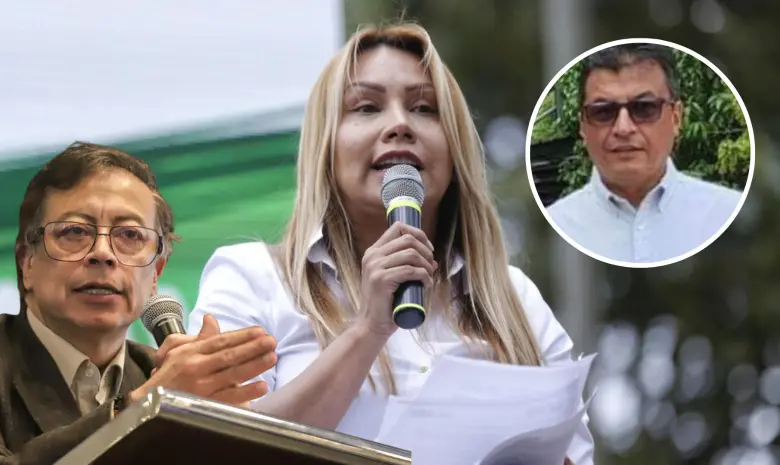 El esmeraldero asesinado ‘Pedro Pechuga’ (arriba, a la derecha) mantenía una relación sentimental con la exfuncionaria del gobierno de Gustavo Petro, Sandra Ortiz. Foto: Colprensa