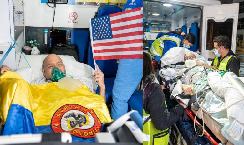 Tras su llegada a Bogotá, continuará su tratamiento en el Hospital Militar Central. Foto: Redes sociales Cancillería @CancilleriaCol