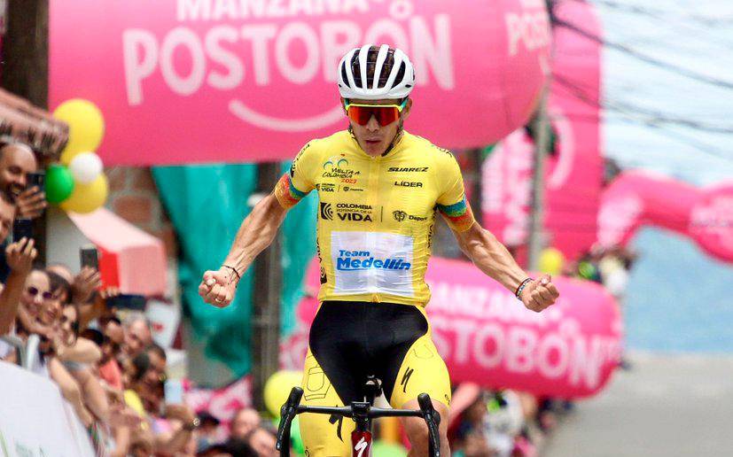 Dando una gran muestra de superioridad, Miguel Ángel Supermán López se quedó con la victoria de la quinta etapa de la Vuelta a Colombia. FOTO TEAM MEDELLIN 