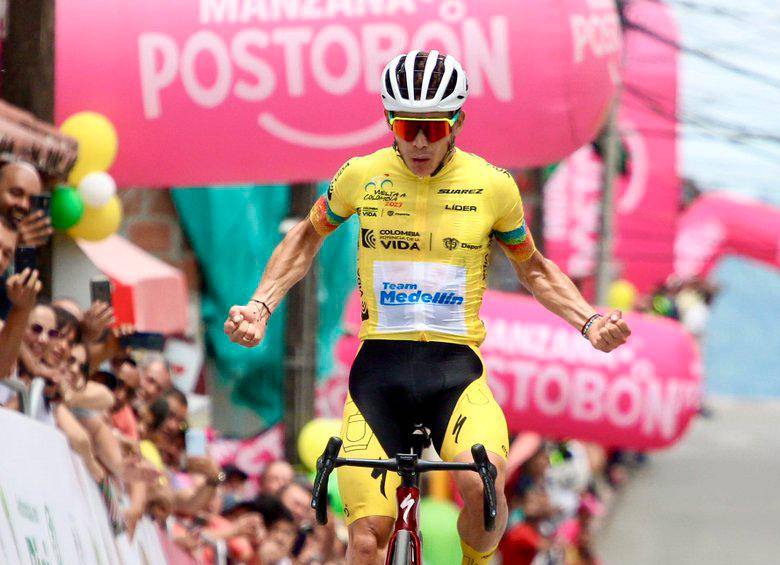 Dando una gran muestra de superioridad, Miguel Ángel Supermán López se quedó con la victoria de la quinta etapa de la Vuelta a Colombia. FOTO TEAM MEDELLIN 