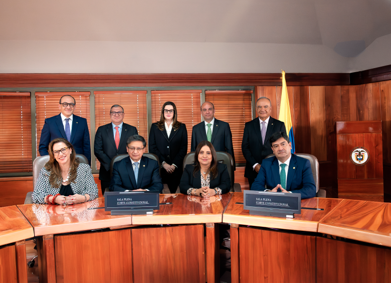 La Sala Plena de la Corte Constitucional que estudia el decreto de emergencia economía del Gobierno. FOTO: Colprensa