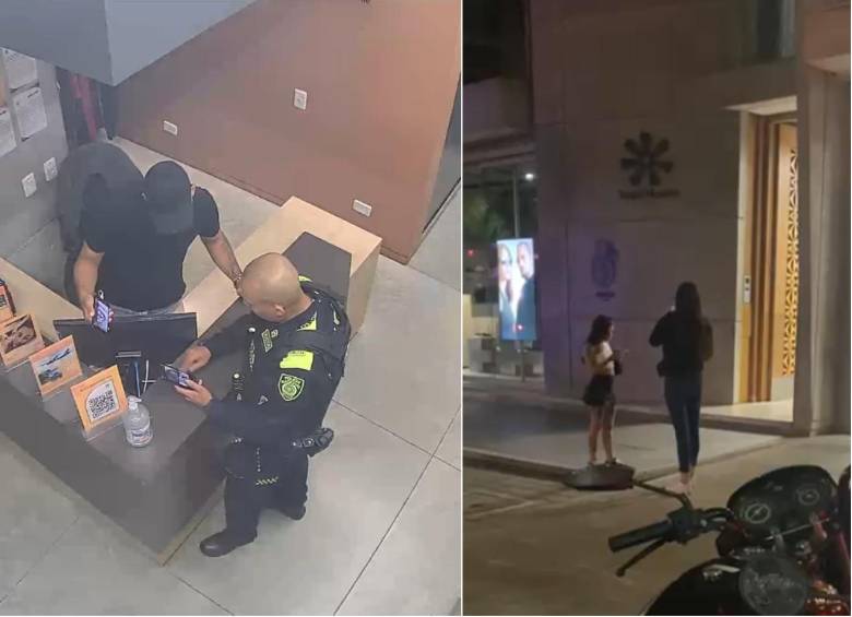 La escena se registró durante la noche del pasado martes 15 de octubre, en un hotel a media cuadra del Parque Lleras. FOTOS: Cortesía