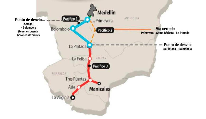 La concesión señaló que mientras se soluciona la situación, se recomienda a los usuarios tomar como vía alterna la ruta Amagá - Bolombolo. FOTO: Cortesía.