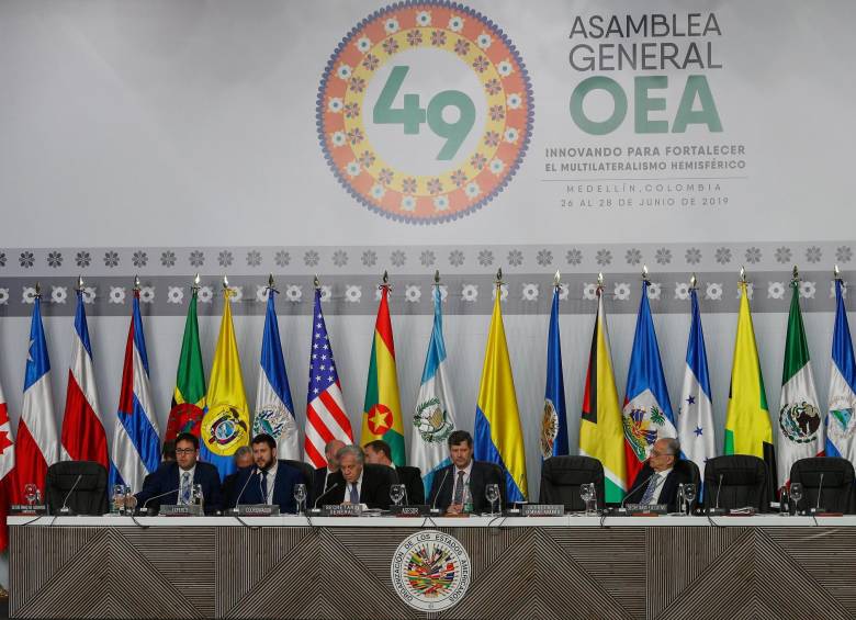 En la sesión extraordinaria del Consejo Permanente de la OEA solo hubo dos inasistencias: las de Nicaragua y Colombia. FOTO: MANUEL SALDARRIAGA.