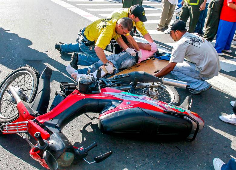 Imagen de referencia de un accidente de tránsito en Medellín.. Foto: Juan Antonio Sánchez