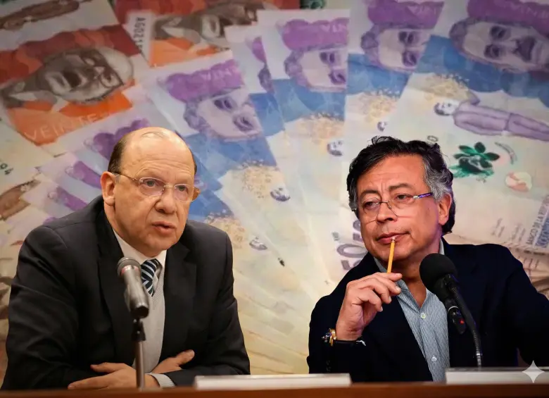 Colombia registra mayor deterioro fiscal de América Latina, en cabeza de Germán Ávila, ministro de Hacienda; y Gustavo Petro, presidente de Colombia. FOTO: Presidencia y Colprensa.