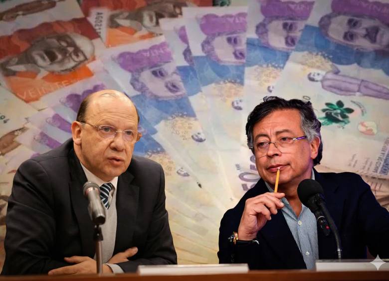 Germán Ávila, ministro de Hacienda; y Gustavo Petro, presidente de Colombia.