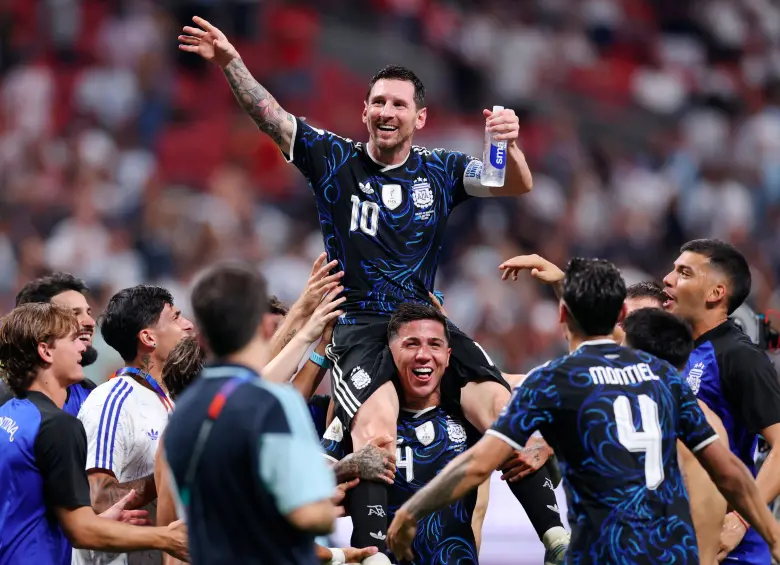 El futbolista argentino Lionel Messi es el máximo goleador de la historia de los mundiales con 21 celebraciones. Foto: tomada del x de @Argentina