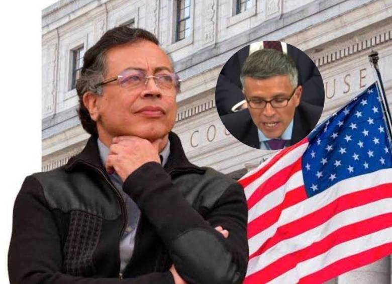 El presidente Gustavo Petro y Luis Méndez, subsecretario adjunto de EE. UU. Fotos: AFP