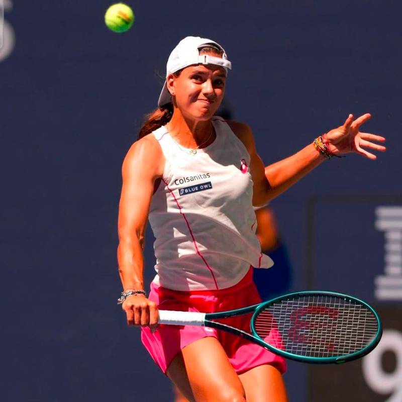 Emiliana Arango tuvo problemas físicos que la afectaron en la final, pero tendrá un gran ascenso en el ranking WTA. FOTO FEDECOLTENIS