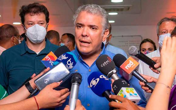 En sus declaraciones, Duque invitó a Comunes a que cuestionen públicamente a las disidencias de las Farc. FOTO: CORTESÍA PRESIDENCIA.