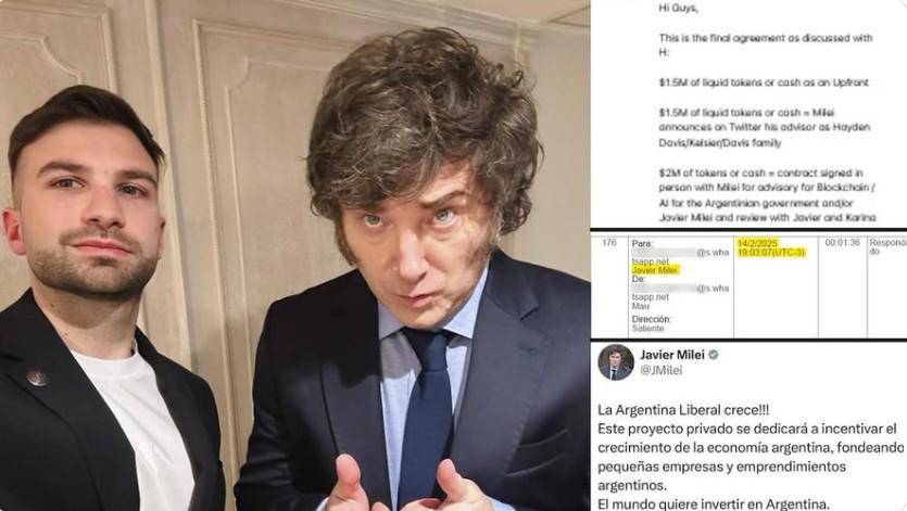 Los investigadores detectan más de una treintena de llamadas entre el presidente argentino Milei y su entorno con un empresario involucrado en $Libra en las horas previas y posteriores al lanzamiento de la criptomoneda. FOTO: La Nación.
