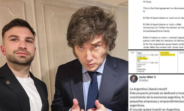 Los investigadores detectan más de una treintena de llamadas entre el presidente argentino Milei y su entorno con un empresario involucrado en $Libra en las horas previas y posteriores al lanzamiento de la criptomoneda. FOTO: La Nación.