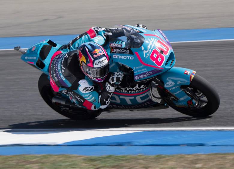 El piloto colombiano espera tener una buena presentación este sábado con su moto y poder alcanzar la pole position para el Gran Premio de Silverstone, en Inglaterra. FOTO: GETTY
