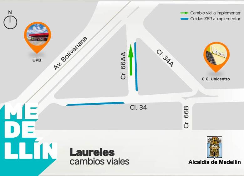 Habrá cambios viales y nuevas zonas de estacionamiento en Laureles