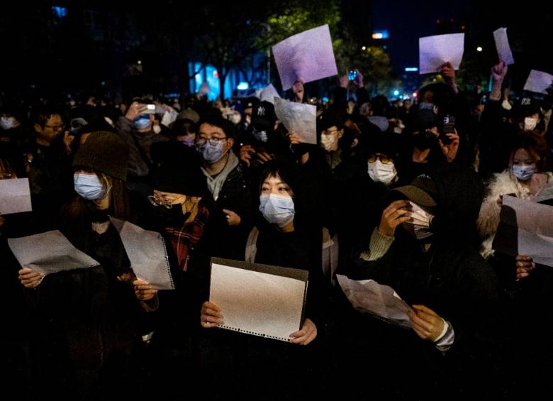 Las protestas se han presentado en distintas ciudades de China. FOTO Getty