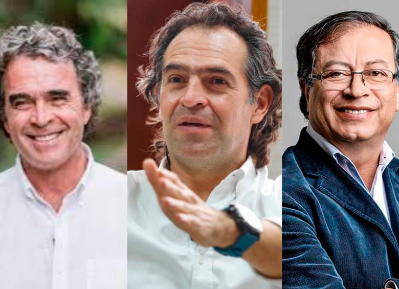 Sergio Fajardo, Federico Gutiérrez y Gustavo Petro hacen parte de los cuatro candidatos con mayor intención de voto, según las encuestas. FOTOS: COLPRENSA Y ARCHIVO EC