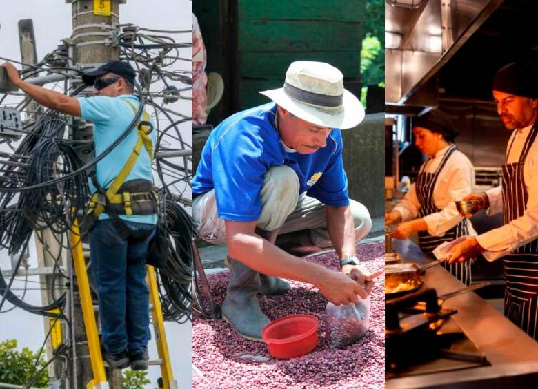 El informe de Anthropic muestra que muchos trabajos manuales tienen menor exposición a la inteligencia artificial que los empleos digitales de oficina. FOTOS: EL COLOMBIANO 