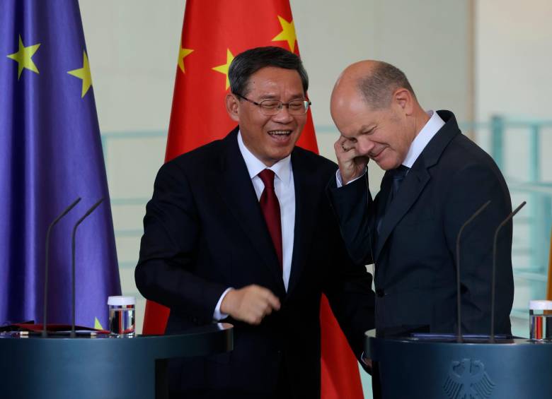 El primer ministro de China, Li Qiang, se reunió en Berlín con el jefe de Gobierno de Alemania, Olaf Scholz, en un intento por potenciar las relaciones del gigante asiático con las potencias de occidente. FOTO getty