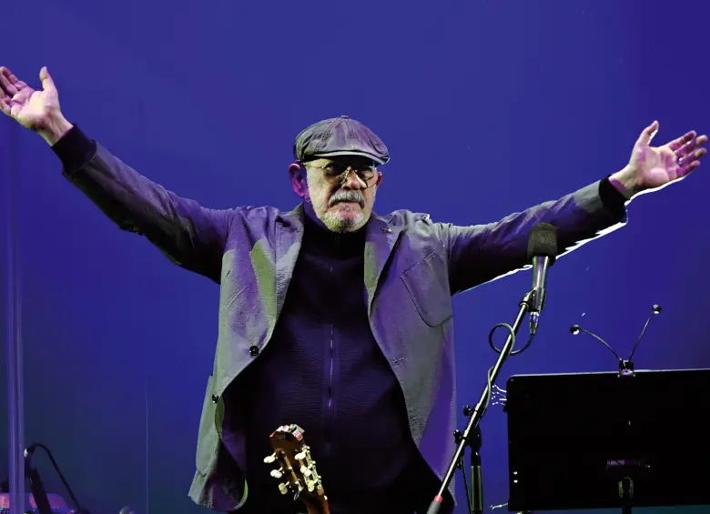 Silvio Rodríguez no venía a Medellín desde 2010. El artista tiene 78 años. FOTO AFP