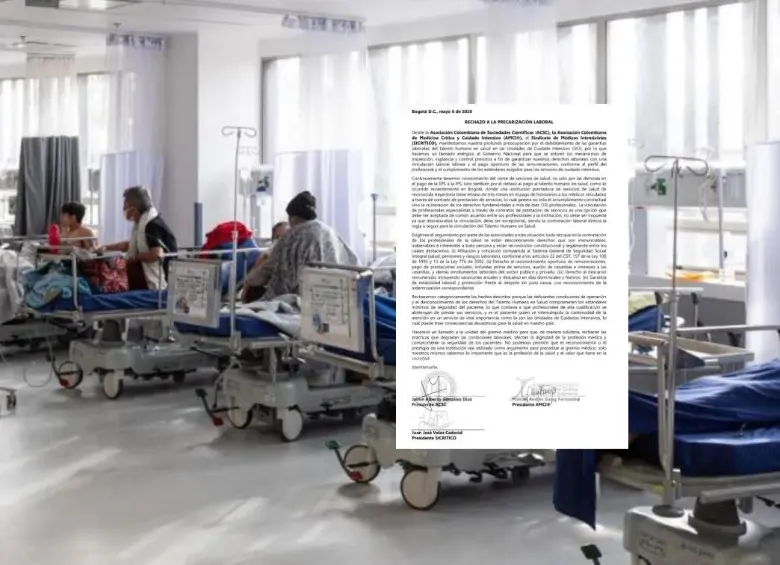 Agremiaciones médicas cuestionan la falta de condiciones laborales en Colombia. Fotos: Colprensa y redes