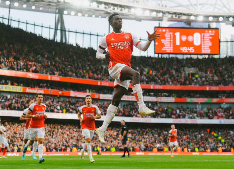 Eddie Nketiah suma 5 goles en 10 partidos en la Premier League. FOTO ARSENAL