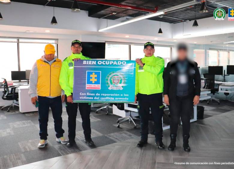 Esta fue una de las oficinas embargadas a Perenco en Bogotá, con fines de extradición. FOTO: CORTESÍA DE LA FISCALÍA.