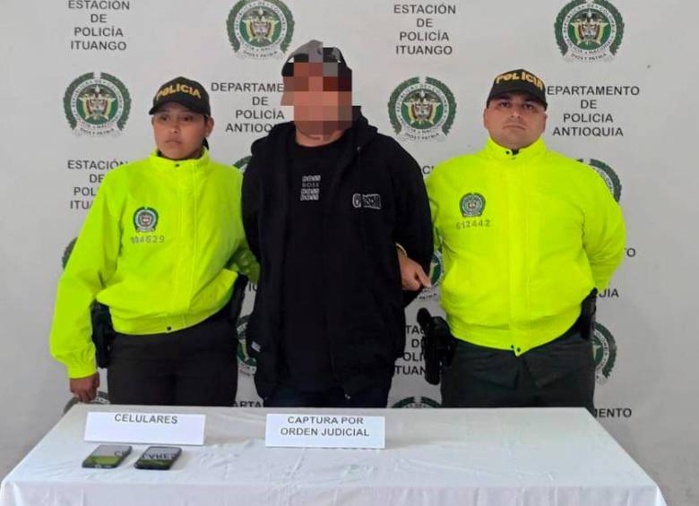 El detenido es señalado de ser uno de los cabecillas del Clan del Golfo en Ituango. FOTO: Policía Antioquia