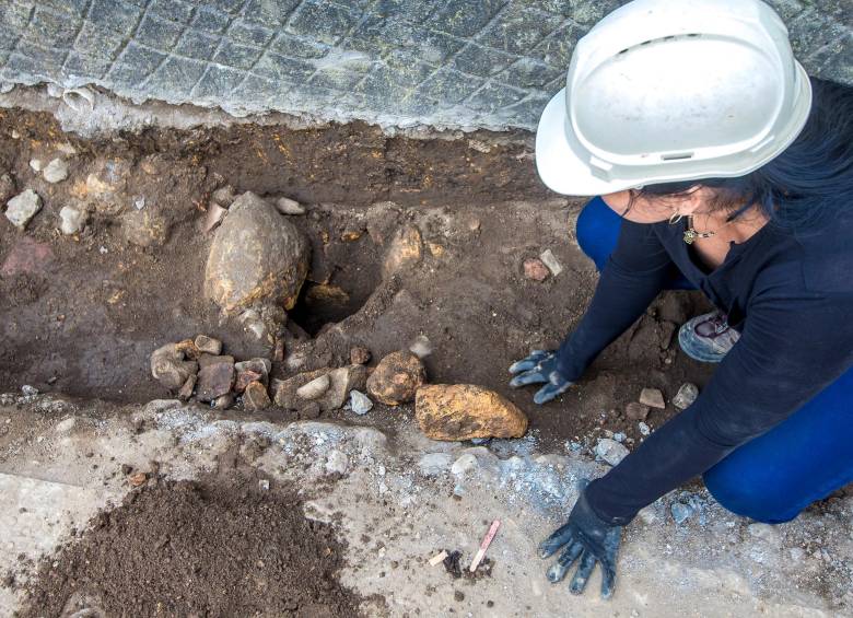 Así luce un hallazgo arqueológico, este fue uno encontrado en el municipio de La Estrella en la remodelación del parque principal en 2019. Foto: Juan Antonio Sánchez