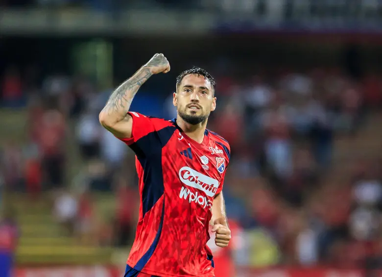 El delantero argentino Francisco Fydriszewski es el goleador del Medellín en lo que va del torneo Clausura 2025 con 8 celebraciones. Foto: Camilo Suárez 