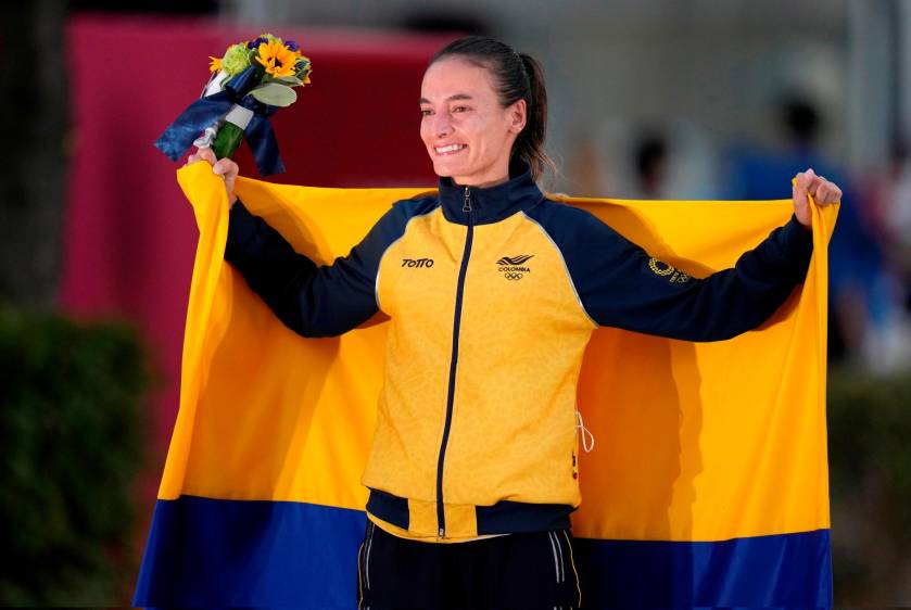 Colombia amaneció este viernes con un nuevo triunfo en los olímpicos gracias a la medalla de plata obtenida por la marchista Sandra Lorena Arenas. Foto: EFE