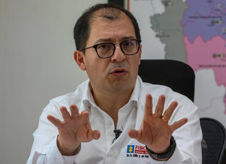 Fiscal general de la Nación Francisco Barbosa, en el búnker de la Fiscalía en Medellín. FOTO: MANUEL SALDARRIAGA QUINTERO