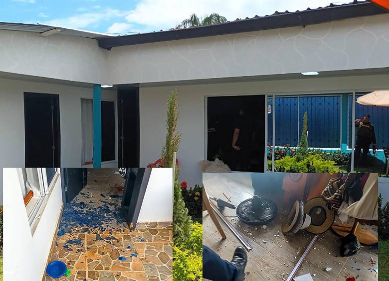 Así quedó la vivienda de Camilo Castaño, alcalde de Calamar, Guaviare. FOTO: REDES SOCIALES