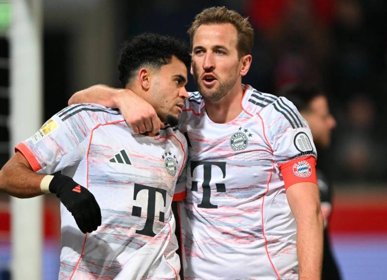 El futbolista colombiano Luis Díaz ha sido uno de los “socios” de Harry Kane durante esta temporada. Foto: tomada del x del Bayern Múnich