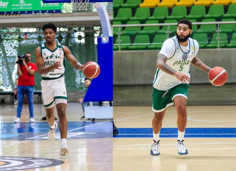 Los norteamericanos Brandon Weatherspoon y Eric Crawford ya trabajan con Paisas con miras a la Basketball Champions League Americas (BCL). FOTOs camilo suárez y manuel saldarriaga