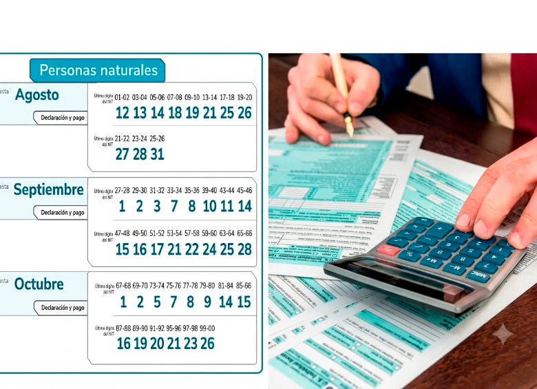 El calendario de declaración de renta iniciará el 12 de agosto y finalizará el 26 de octubre, según los dos últimos dígitos del NIT. FOTOS DIAN Y CORTESÍA