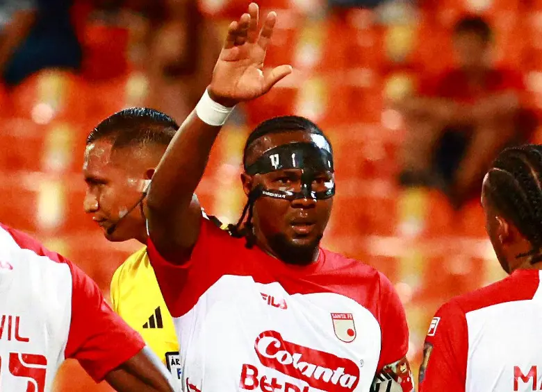 El delantero vallecaucano Hugo Rodallega es la gran figura del cuadro bogotano que pelea por avanzar a cuartos de Sudamericana. Foto: Manuel Saldarriaga